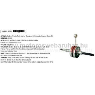 Főtengely RMS YAMAHA fekvő könnyített (100030031)