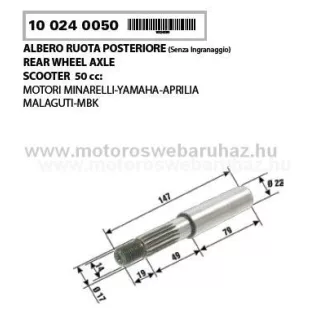   Végáttétel RMS (100240050) HÁTSÓ KIHAJTÁS KERÉKTENGELY YAMAHA Z44