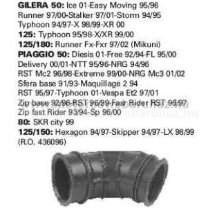   Levegőszűrő-összekötő gumi RMS (100620041) PIAGGIO,GILERA 50