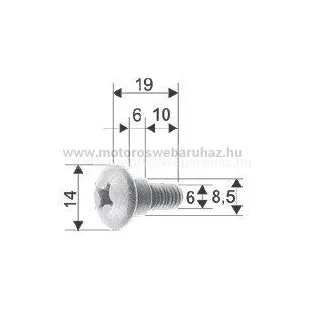 Idomcsavar RMS (121856090) PIAGGIO M6x19mm