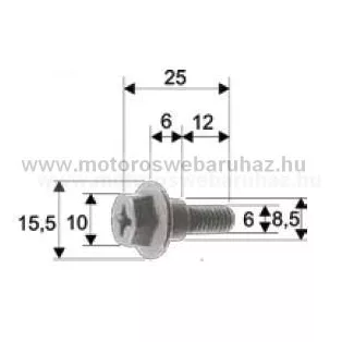 Idomcsavar RMS (121856110) PIAGGIO M6x25mm