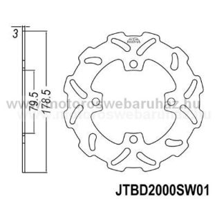 Féktárcsa JT (JTD2000SC01)