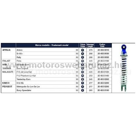 Teleszkóp Hátsó RMS YAMAHA BWS,MBK 245mm (204550160)