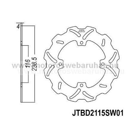Féktárcsa JT (JTD2115SC01)