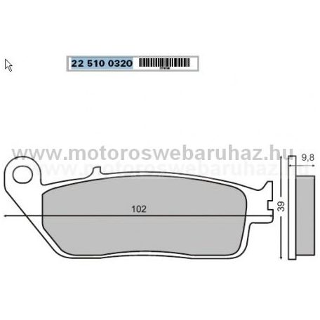 Fékbetét HONDA (225100320) RMS ELSŐ HONDA CN 250 1987-1994