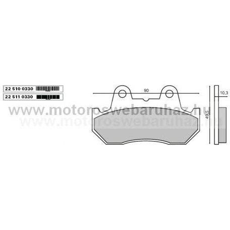 Fékbetét HONDA HELIX (225100330) RMS 