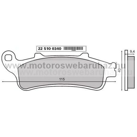 Fékbetét HONDA PANTHEON 125-150 (225100340) RMS 