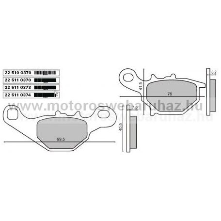 Fékbetét SUZUKI EPICURO 125-150 (225100370) RMS 