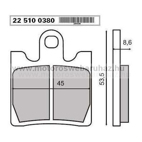 Fékbetét SUZUKI BURGMAN 250-400 98'-99' (225100380) RMS 