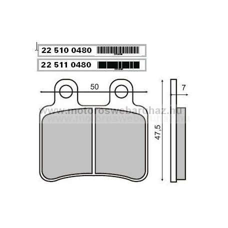 Fékbetét PEUGEOT ELISEO 125-150 (225100480) RMS 