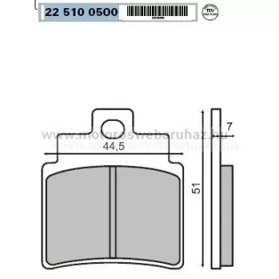   Fékbetét KYMCO (225100500) RMS ELSŐ KYMCO GRAND DINK 250 01-04