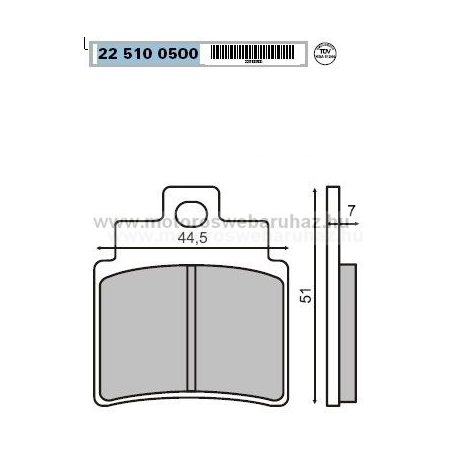 Fékbetét KYMCO (225100500) RMS ELSŐ KYMCO GRAND DINK 250 01-04