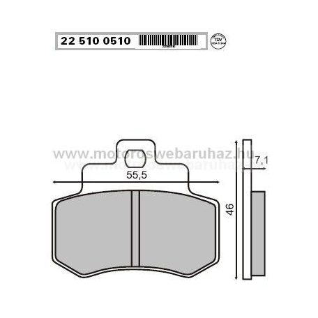 Fékbetét KYMCO (225100510) RMS HÁTSÓ KYMCO GRAND DINK 250
