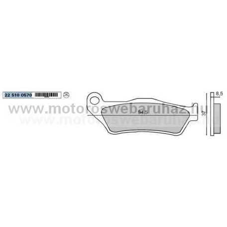 Fékbetét YAMAHA (225100570) RMS ELSŐ YAMAHA VERSITY 300 03-04 / MBK KILIBRE 03