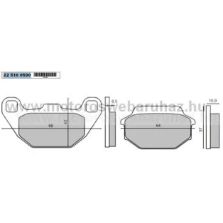   Fékbetét KYMCO (225102710) RMS ELSŐ KYMCO PEOPLE 50-125-150 99- / SUPER 9 00-