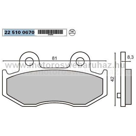 Fékbetét SUZUKI (225100670) RMS HÁTSÓ SUZUKI BURGMAN 250/400