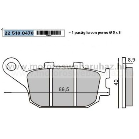 Fékbetét HONDA (225100930) RMS HÁTSÓ HONDA JAZZ 250