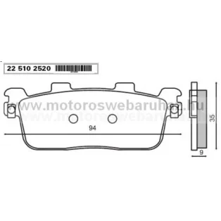   Fékbetét KYMCO (225102520) RMS HÁTSÓ KYMCO PEOPLE 125-200-250 2007 / XCITING250 2005-07