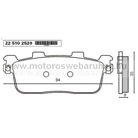 Fékbetét KYMCO (225102520) RMS HÁTSÓ KYMCO PEOPLE 125-200-250 2007 / XCITING250 2005-07