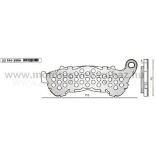   Fékbetét SUZUKI (225102550) RMS ELSŐ SUZUKI BURGMAN 125-200,HONDA FORZA 250,JAZZ 250,SH 300,CB 600 HORNET