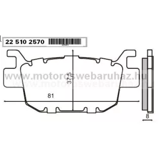 Fékbetét HONDA (225102570) RMS HÁTSÓ HONDA SH 300