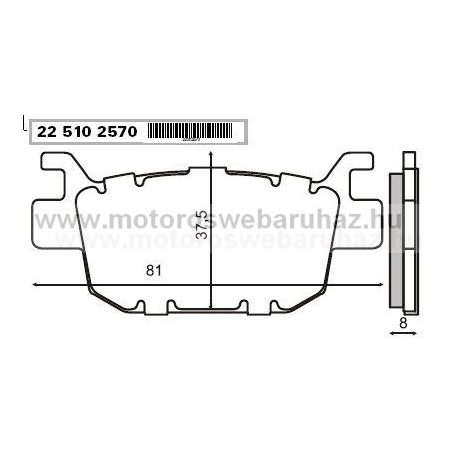 Fékbetét HONDA (225102570) RMS HÁTSÓ HONDA SH 300