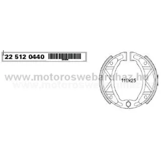   Fékpofa YAMAHA (225120440) RMS HÁTSÓ YAMAHA CYGNUS R 125 95-03 / MBK FLAME 125 95-00