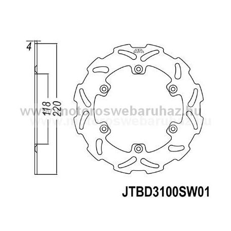 Féktárcsa JT (JTD3100SC01)
