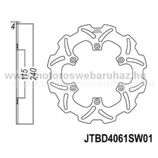 Féktárcsa JT (JTD4061SC01)
