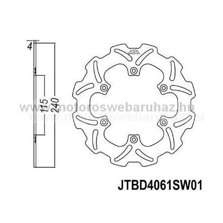 Féktárcsa JT (JTD4061SC01)