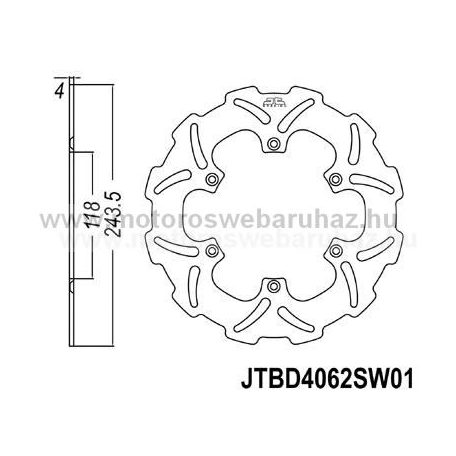 Féktárcsa JT (JTD4062SC01)