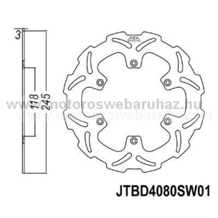 Féktárcsa JT (JTD4080SC01)