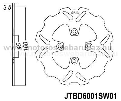 Féktárcsa JT (JTBD6001SW01)