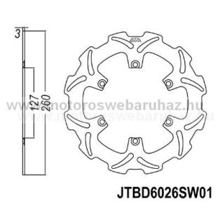 Féktárcsa JT (JTD6026SC01)