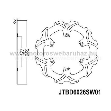 Féktárcsa JT (JTD6026SC01)