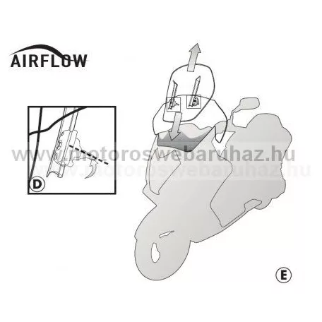 GIVI AF266 Spec. szélvédő magasító, áttetsző, 81 cm magas lesz a plexi 67 cm széles