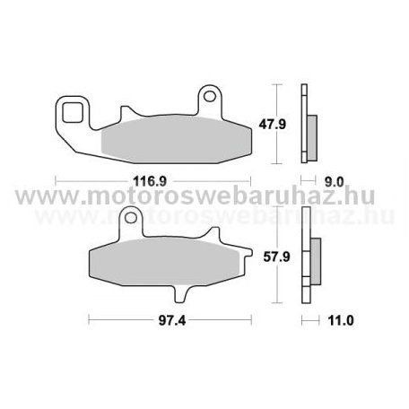 Fékbetét AP RACING (LMP226SF) Szinteres az első kerékhez (front)-utcai