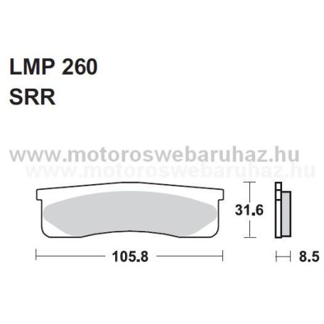 Fékbetét AP RACING (LMP260SRR) Szinteres fékbetét-utcai verseny az első kerékhez