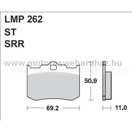 Fékbetét AP RACING (LMP262SRR) Szinteres fékbetét-utcai verseny az első kerékhez