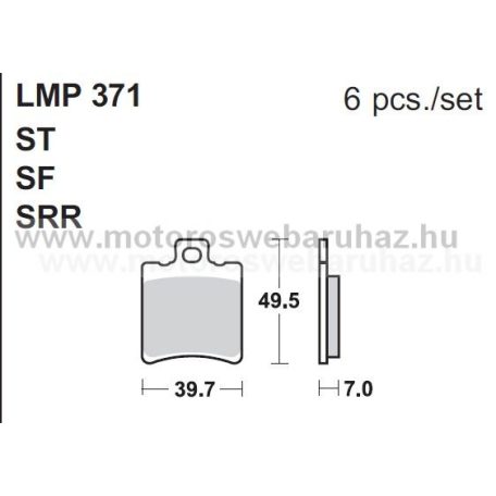 Fékbetét AP RACING (LMP371SF) Szinteres fékbetét az első kerékhez (front)-utcai