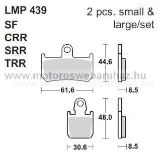   Fékbetét AP RACING (LMP439SF) Szinteres fékbetét az első kerékhez (front)-utcai