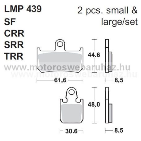 Fékbetét AP RACING (LMP439SF) Szinteres fékbetét az első kerékhez (front)-utcai