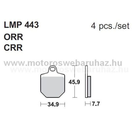 Fékbetét AP RACING (LMP443ORR) Szinteres fékbetét -Cross, enduro (verseny)