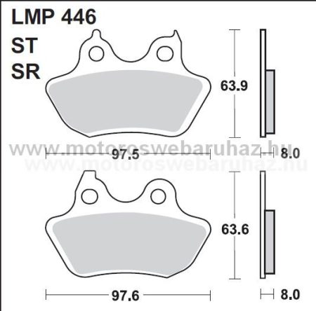 Fékbetét AP RACING (LMP446SR) Szinteres fékbetét a hátsó kerékhez (rear)-utcai