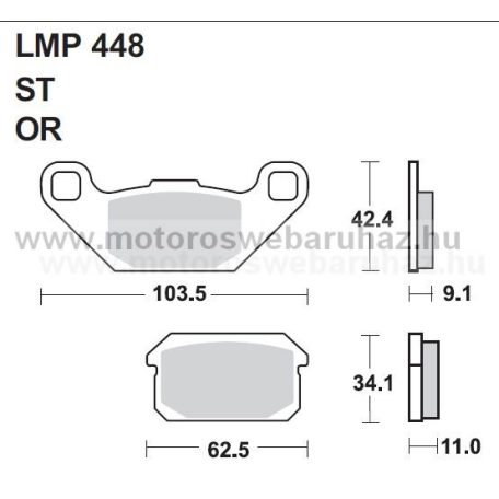 Fékbetét AP RACING (LMP448OR) Szinteres fékbetét-Cross, enduro