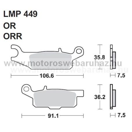 Fékbetét AP RACING (LMP449ORR) Szinteres fékbetét -Cross, enduro (verseny)