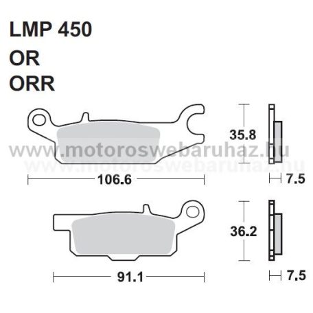 Fékbetét AP RACING (LMP450ORR) Szinteres fékbetét -Cross, enduro (verseny)