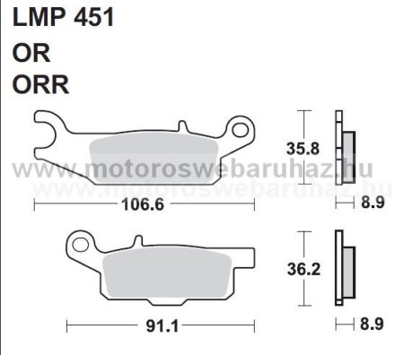 Fékbetét AP RACING (LMP451OR) Szinteres fékbetét-Cross, enduro