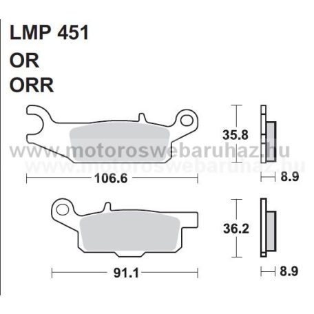 Fékbetét AP RACING (LMP451ORR) Szinteres fékbetét -Cross, enduro (verseny)
