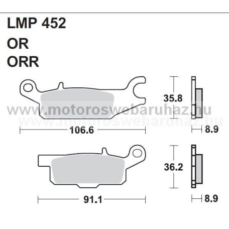 Fékbetét AP RACING (LMP452ORR) Szinteres fékbetét -Cross, enduro (verseny)